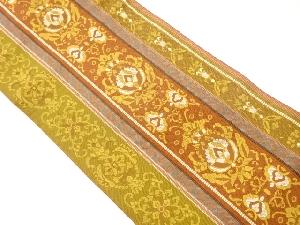 本場筑前博多縞に花唐草模様織出し名古屋帯